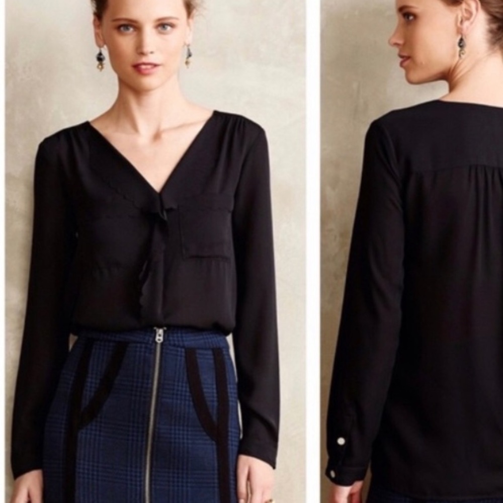 Anthropologie Scallop blouse